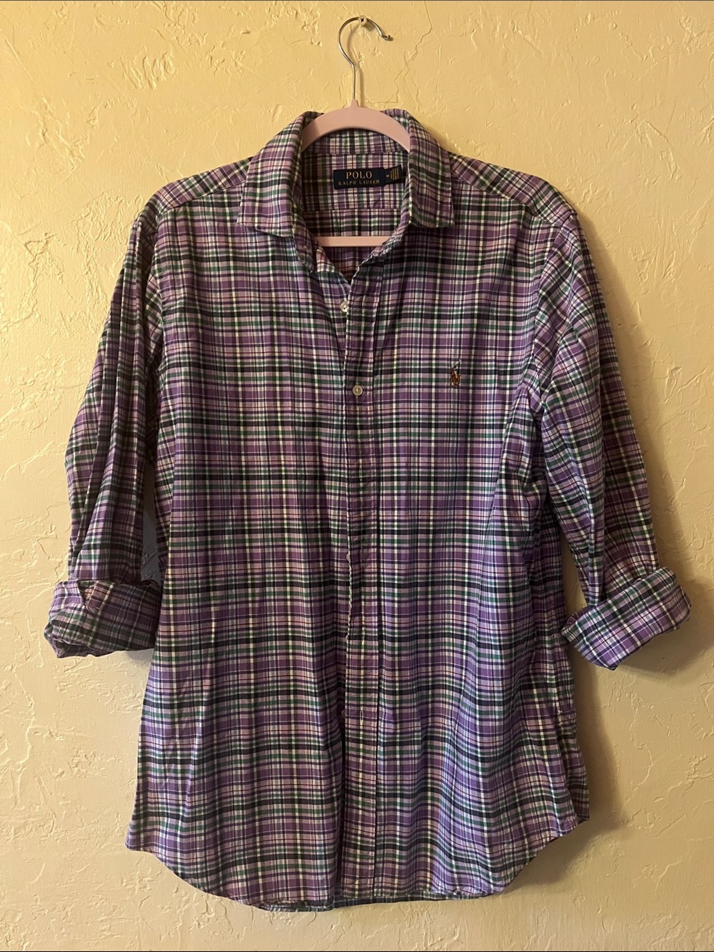 Polo by Ralph Lauren Purple Plaid Button-Down Shirt 100% cotton